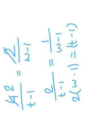 If in the equation [ 4/t-1 = 2/w-1 ] t ≠ 1 and w ≠ 1, then t =

a) 2w-1
b) 2(w-1)
c) x-2
d) 2w