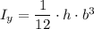 I_y = \dfrac{1}{12} \cdot h \cdot b^3