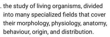 Which is the best description of biology? A. The study of humans and animals B. The study of all liv