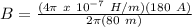 B=\frac{(4\pi\ x\ 10^{-7}\ H/m)(180\ A)}{2\pi (80\ m)}\\\\