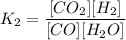 $K_2 = \frac{[CO_2][H_2]}{[CO][H_2O]}$