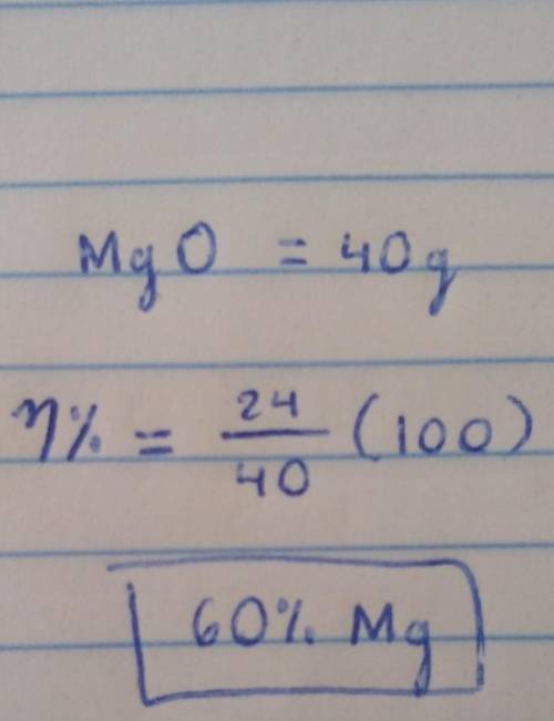 1a.calculate the relative formula mass of magnesium oxide when the relative atomic masses are O=16 M