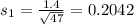 s_1 = \frac{1.4}{\sqrt{47}} = 0.2042