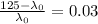 \frac{125-\lambda_0}{\lambda_0} =0.03