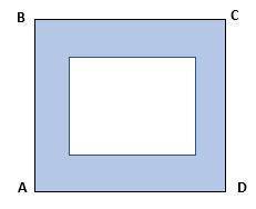 Point M is chosen random inside the square ABCD. The length of the big and small squares are 10cm an