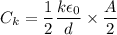$C_k=\frac{1}{2} \frac{k \epsilon_0}{d} \times \frac{A}{2}$