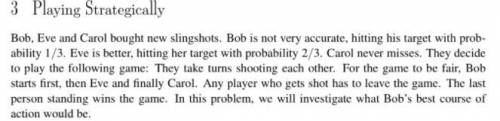 Compute the probability of the event E1 that Bob wins in a duel against Eve alone, assuming he shoot