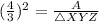 (\frac{4}{3})^2 = \frac{A}{\triangle XYZ}