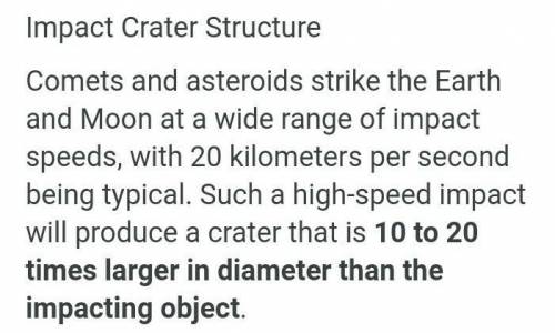 What size object (impactor) may create such a crater?