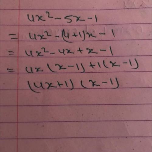 Factorisation of 4x^2-5x-1