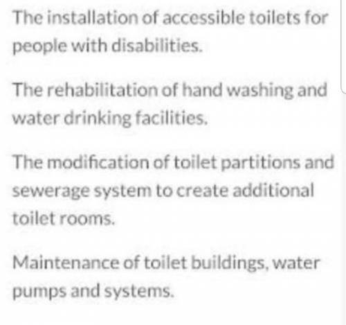 Ways of improving sanitation in the school​
