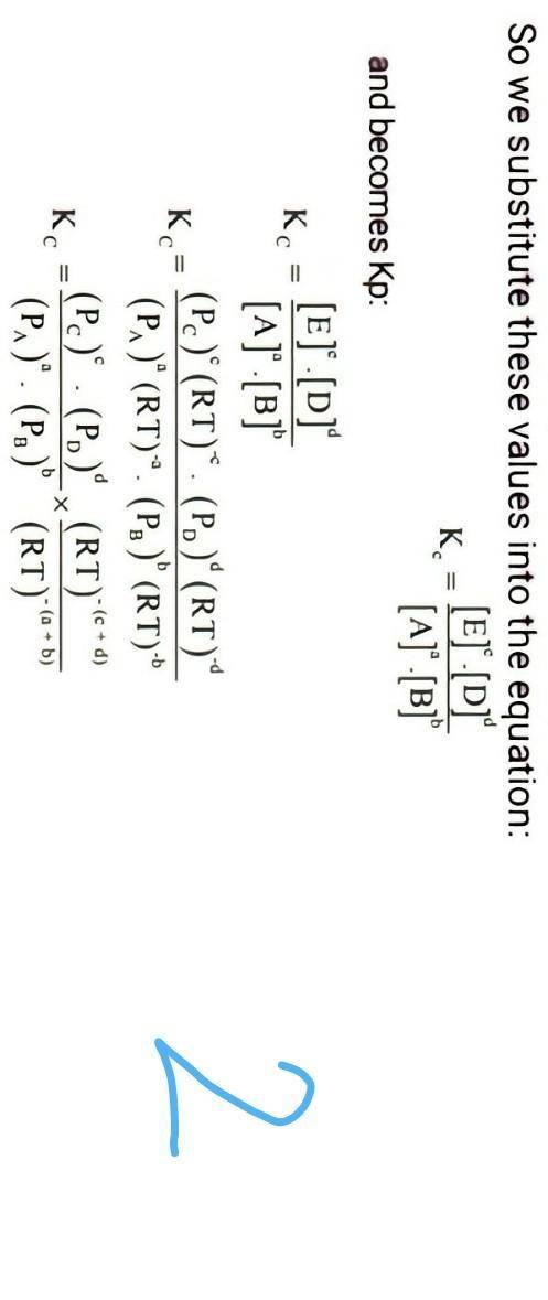 Prove the equilibrium law of pressure kp=kc(RT)^delta n