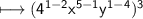 \\ \qquad\quad\sf\longmapsto (4^{1-2}x^{5-1}y^{1-4})^3