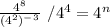 \frac{4^8}{(4^2)^-^3}\ / 4^4=4^n