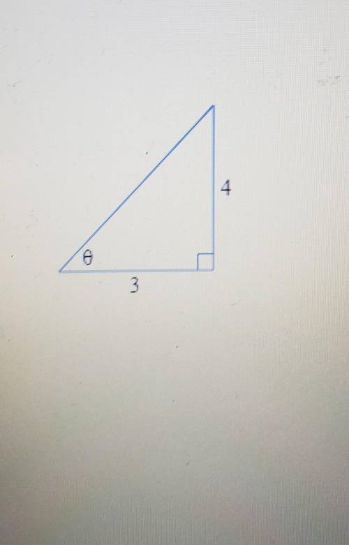 Find cos0 where 0 is the angle shown. Give an exact value, not a decimal approximation.