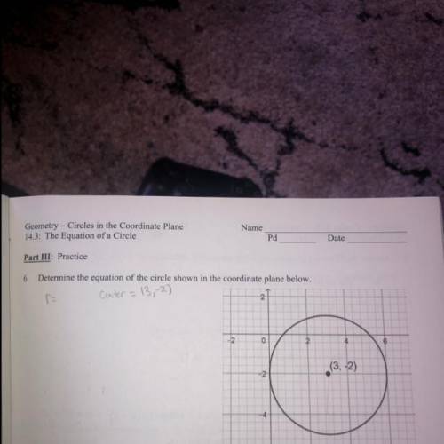 Do i count the small boxes or the big boxes? help pls :) (the equation of a circle)