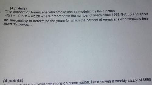 Determine the years for which the percent of Americans who smoke is less than 12 percent. Show work