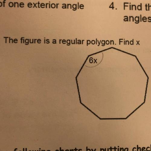 5. The figure is a regular polygon. Find x