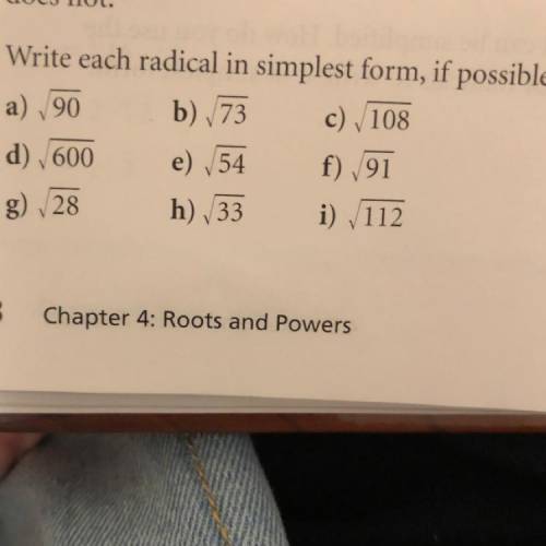 Write each radical in simplest form if possible