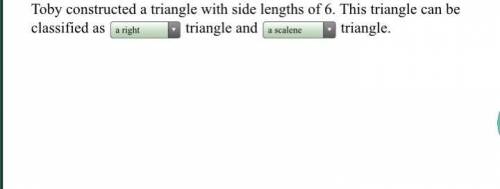 Is it a acute, a right, a obtuse triangle and either a scalene, a isosceles or a equilateral triangl