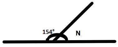 What is the measurement of N? A) 21°  B) 26°  C) 45°  D) 54°