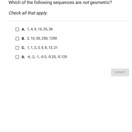 Which of the following sequences are NOT geometric??