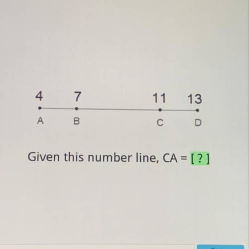 Given this number line, CA = ?