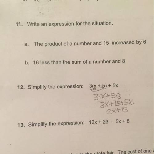 Need help on 11 and 13 please