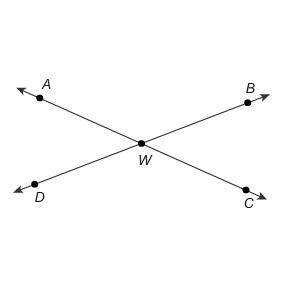 Lines AC←→ and DB←→ intersect at point W. Also, m∠DWC=138° . Enter the angle measure for the angle s