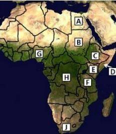 Analyze the map below and answer the question that follows. A satellite map of Africa with country b