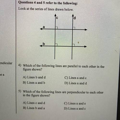 Questions 4 and 5 refer to the following: Look at the series of lines drawn below. 4) Which of the f