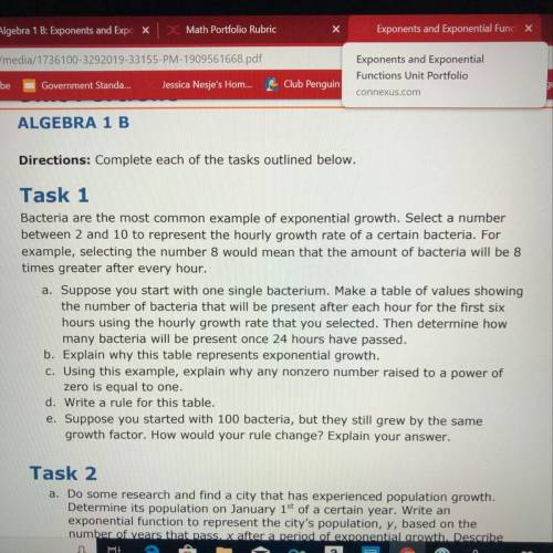PLZZ HELP!!! I need help with task one for my exponents and exponential portfolio