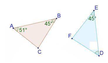 ΔABC ≅ ΔDEFWhat is the measure of Answer choices are as follows: 51° 45°84°Cannot be determined.