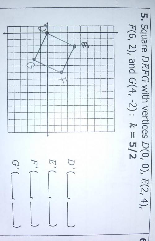 How do I dilate this figure while k=5/2?Do I multiply the vertices by 5/2 or do I move the points up