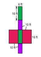 Find the surface area of the prism formed by the net.