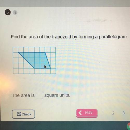 Find the area of the trapezoid by forming a parallelogram. The area is square units.