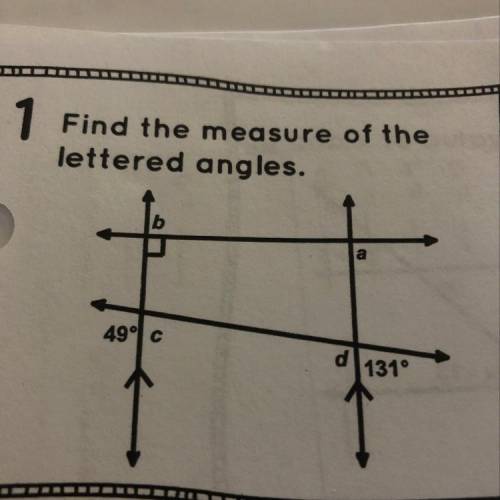 Find the measure of the letters angles.