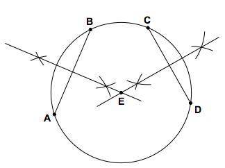 Which geometric construction is shown here? A) construct a circle given 3 points  B) construct the c