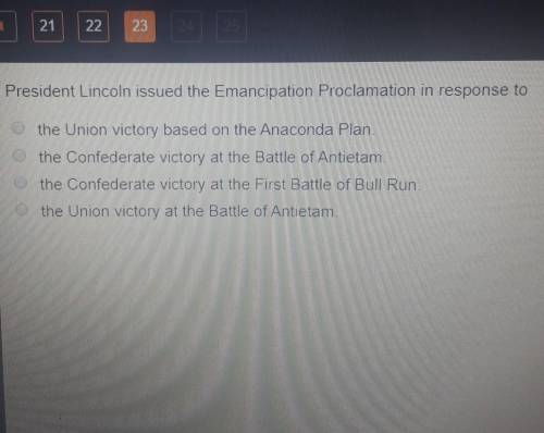 President Lincoln issued the emancipation proclamation in response to...