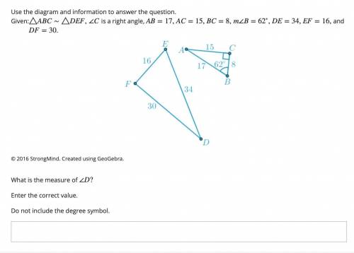 Question 1. Please help, What is the measure of ∠D?