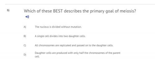 Which of these best describes the primary goal of meiosis