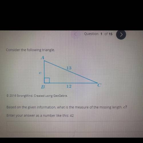 What is the measure of the missing length C?