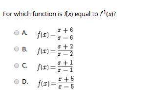 38 POINTS For which function is f(x) equal to f-1(x)?