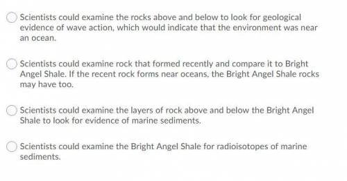 [ANSWER NOW FOR BRAINLIEST]  There were no geologists alive when the Bright Angel shale layer formed