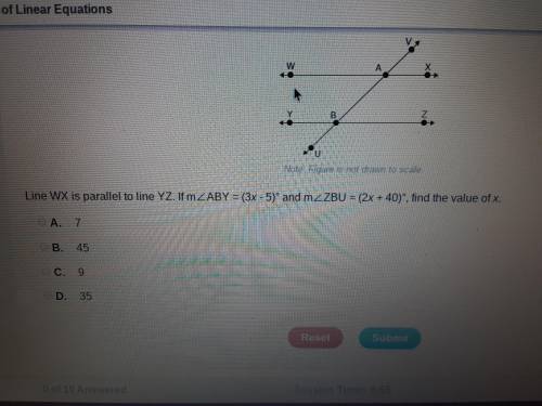 I need help. line wx is parallel to line yz