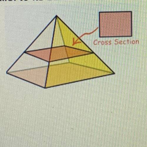 .) A two-dimensional cross section is created by slicing a pyramid parallel to its base. Which State