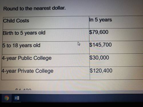 What is the cost per year of raising a child from birth to 18 years old, and paying for 4 years of p