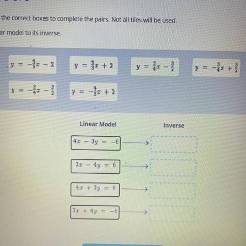 Match each linear model to its inverse