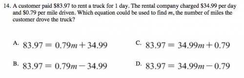 A customer paid $83.97 to rent a truck for 1 day. The rental company charged $34.99 per day and $0.7