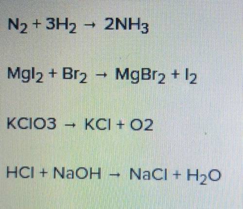 Which of the following reactions is a synthesis reaction?